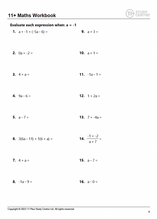 11+ & SATs Maths Workbook