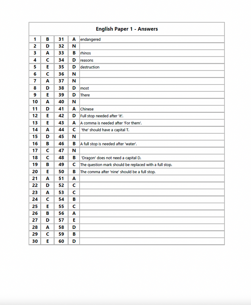 11+ English Practice Papers - 6 Multiple Choice Tests5