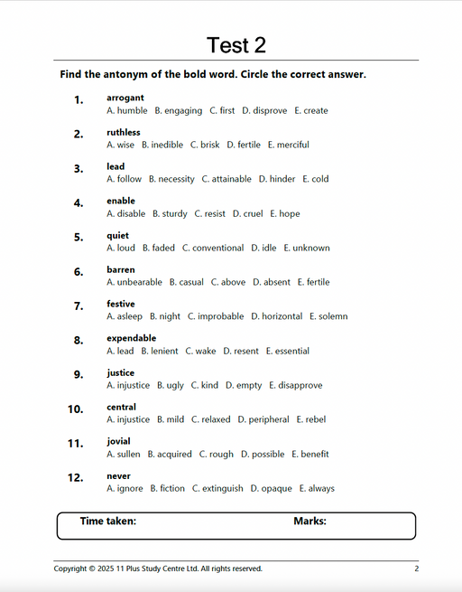 11 Plus Antonyms and Synonyms: 100 Daily Practice Tests1