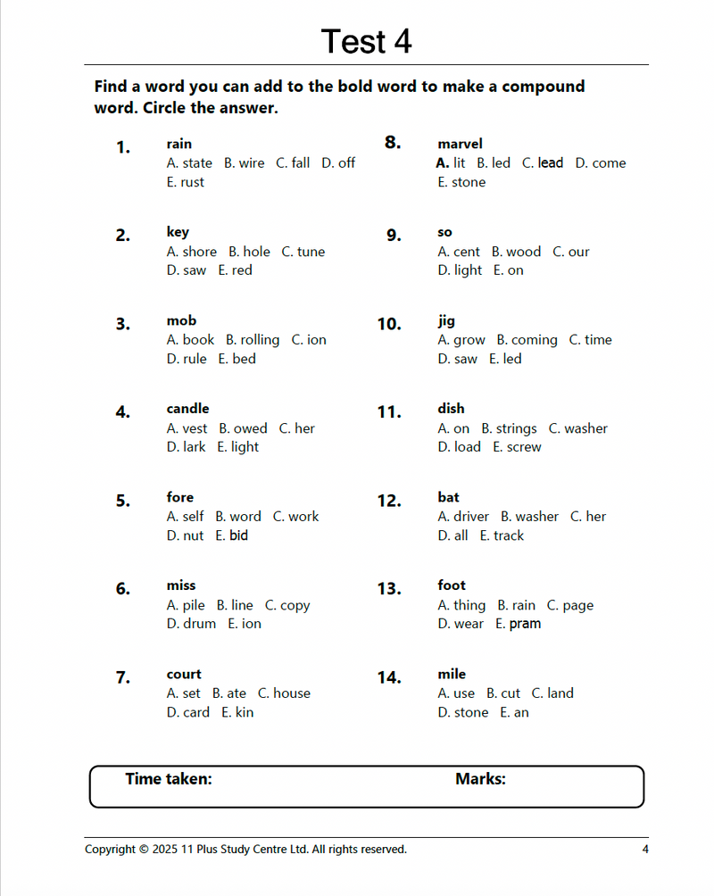 11 Plus Compound Words2