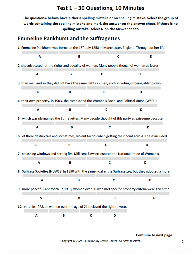 11 Plus Spelling, Punctuation and Grammar Tests1