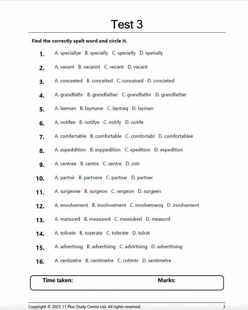 11+ Spelling Practice Tests2