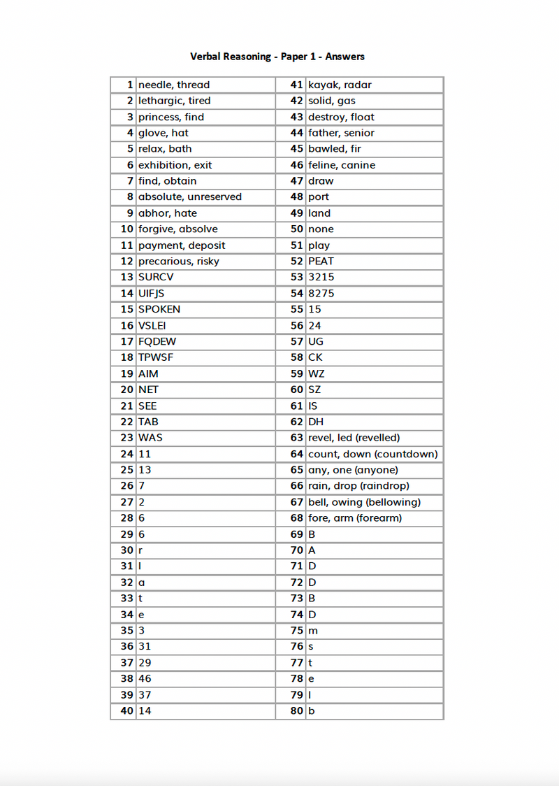 11+ Verbal Reasoning Test Papers - 9 Multiple Choice Tests6