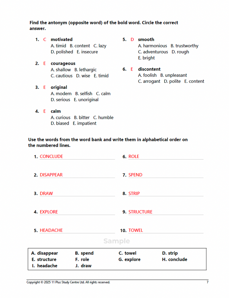 11+ Vocabulary Booster Book 1 - sample page 13
