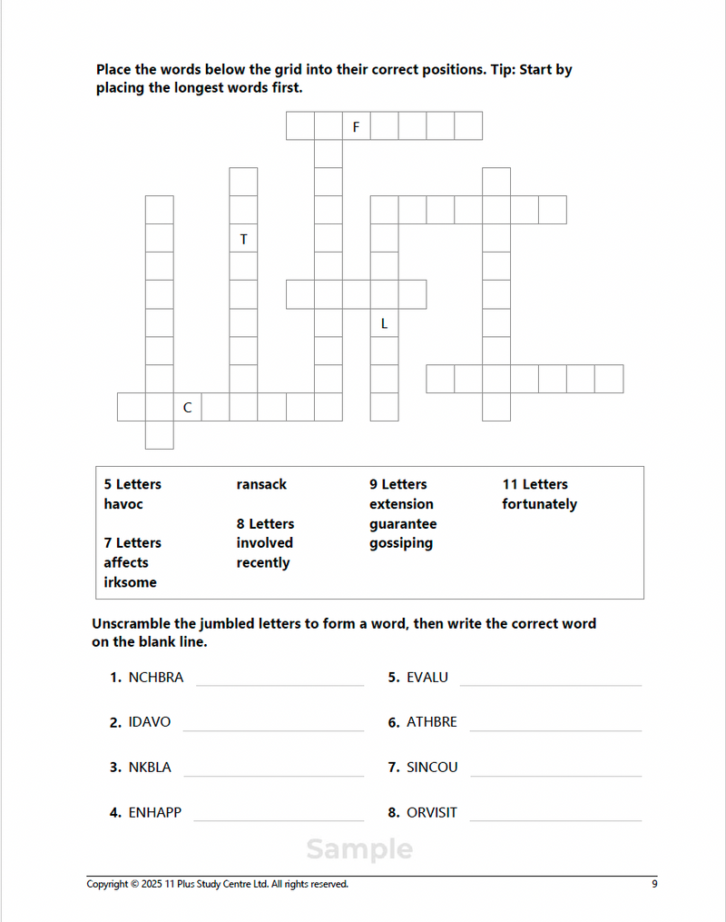 11+ Vocabulary Booster Book 1 - sample page 8