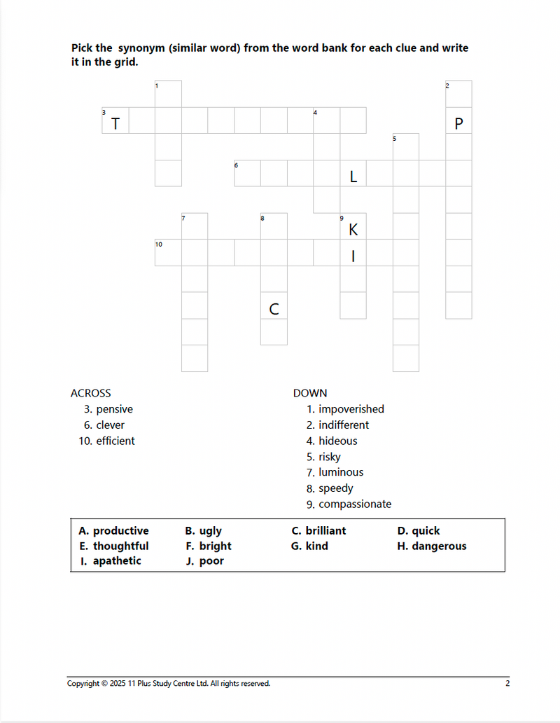 11+Vocabulary Success Pack