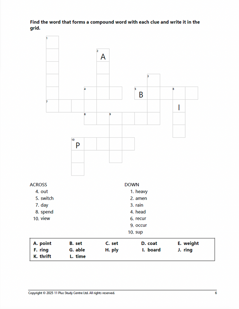 11+ Vocabulary Crosswords (Book 2)