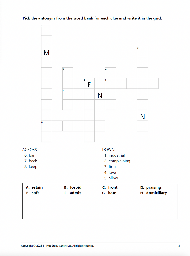 11+ Vocabulary Mastery Pack