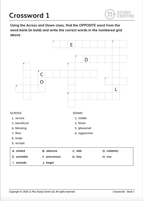 UNIT 7 Quiz Words 11-20 Crossword - WordMint